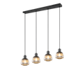 Lámpara colgante Tarifa Trio negro 4 luces 362800432