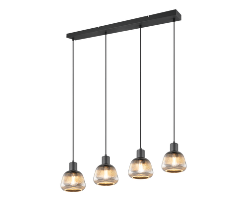 Lámpara colgante Tarifa Trio negro 4 luces 362800432