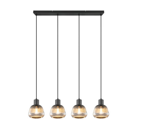 Lámpara colgante Tarifa Trio negro 4 luces 362800432