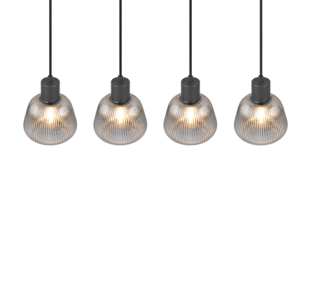 Lámpara colgante Tarifa Trio negro 4 luces 362800432