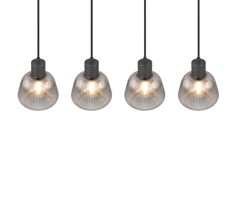 Lámpara colgante Tarifa Trio negro 4 luces 362800432