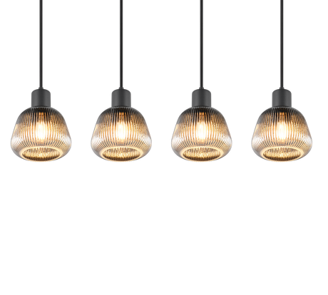Lámpara colgante Tarifa Trio negro 4 luces 362800432