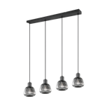 Lámpara colgante Tarifa Trio negro 4 luces 362800432