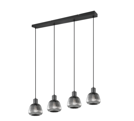 Lámpara colgante Tarifa Trio negro 4 luces 362800432
