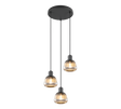 Lámpara de techo colgante Trio Tarifa 3 luces negro mate 150cm 362830332