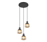 Lámpara de techo colgante Trio Tarifa 3 luces negro mate 150cm 362830332