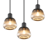 Lámpara de techo colgante Trio Tarifa 3 luces negro mate 150cm 362830332 - vista 3