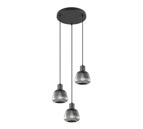Lámpara de techo colgante Trio Tarifa 3 luces negro mate 150cm 362830332 - vista 4