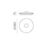 ACB Live Plafón 3631/38 Opal/Cromo, LED 28W 2550lm, CRI90 IP44, LED integrado, Kelvin 2700K-3000K Slide Switch P3631070OPL