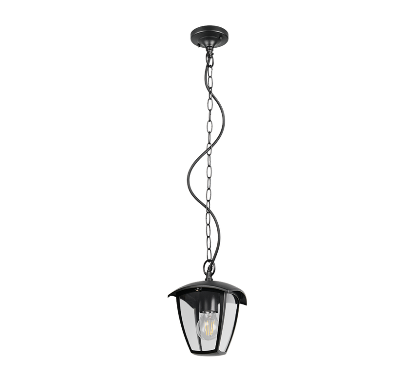 Lámpara colgante de exterior Trio Venta LED negro mate 2700K IP44 82cm 363260132