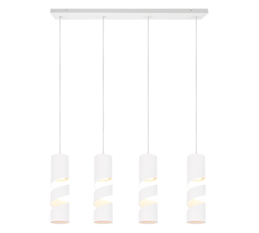 Lámpara de techo colgante Trio Stream LED blanco mate 3000K 150cm 364000431