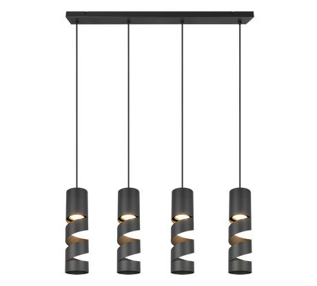 Lámpara de techo colgante Trio Stream LED negro mate 3000K 150cm 364000432