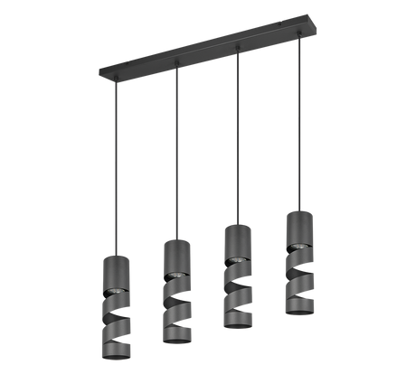 Lámpara de techo colgante Trio Stream LED negro mate 3000K 150cm 364000432