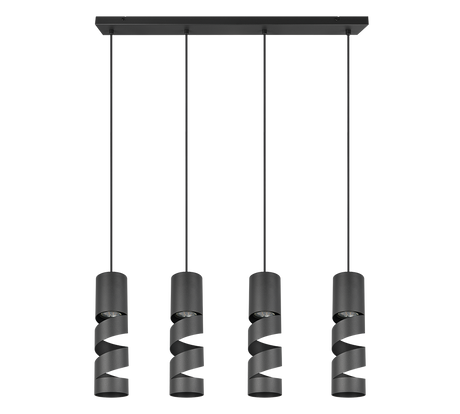 Lámpara de techo colgante Trio Stream LED negro mate 3000K 150cm 364000432