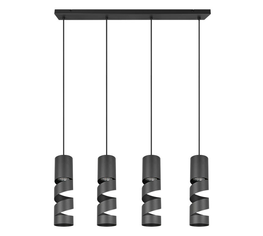 Lámpara de techo colgante Trio Stream LED negro mate 3000K 150cm 364000432