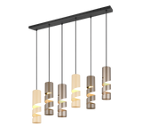 Lámpara de techo colgante Trio Stream 6 luces multicolor 150cm 364000617