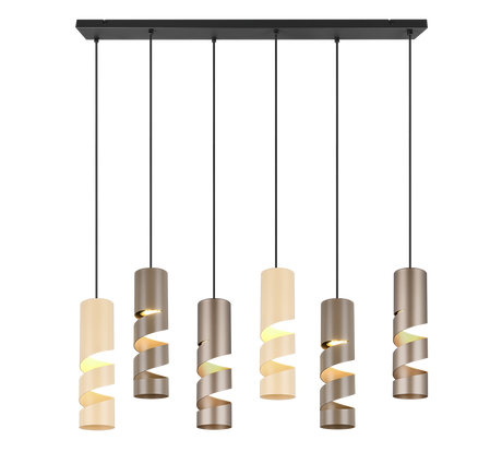 Lámpara de techo colgante Trio Stream 6 luces multicolor 150cm 364000617 - vista 2
