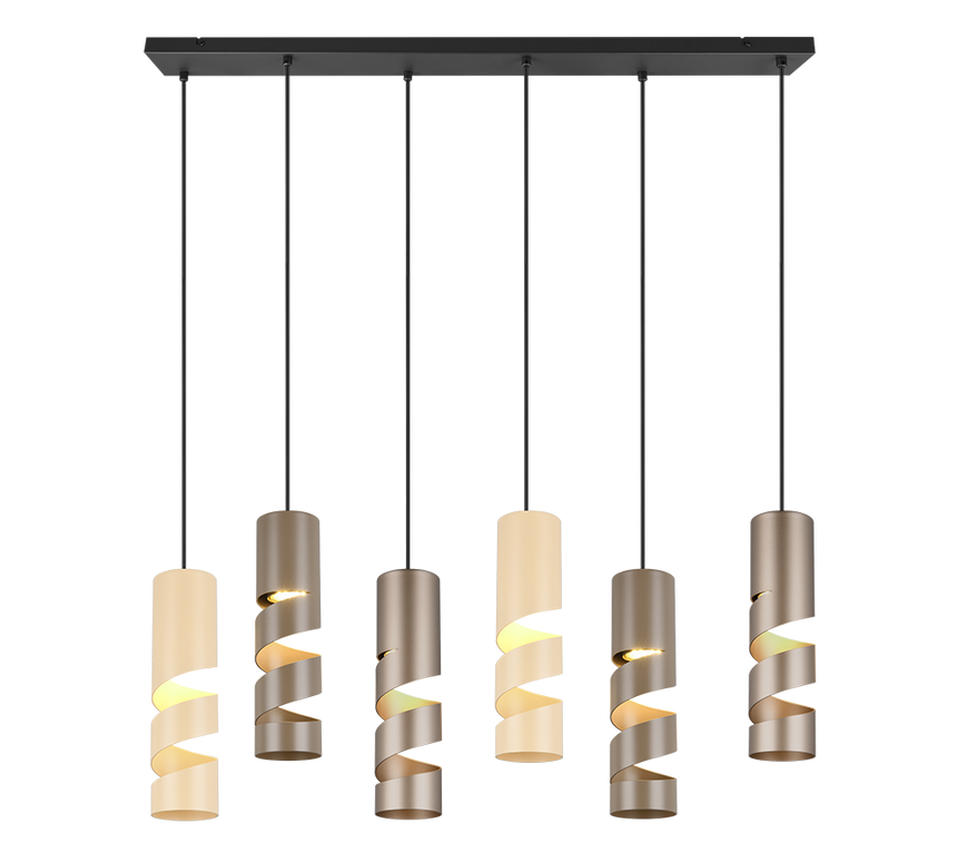 Lámpara de techo colgante Trio Stream 6 luces multicolor 150cm 364000617 - vista 2