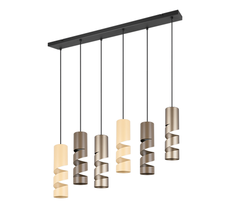 Lámpara de techo colgante Trio Stream 6 luces multicolor 150cm 364000617 - vista 3