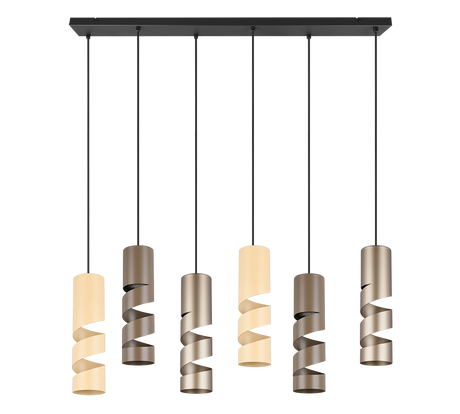 Lámpara de techo colgante Trio Stream 6 luces multicolor 150cm 364000617 - vista 4