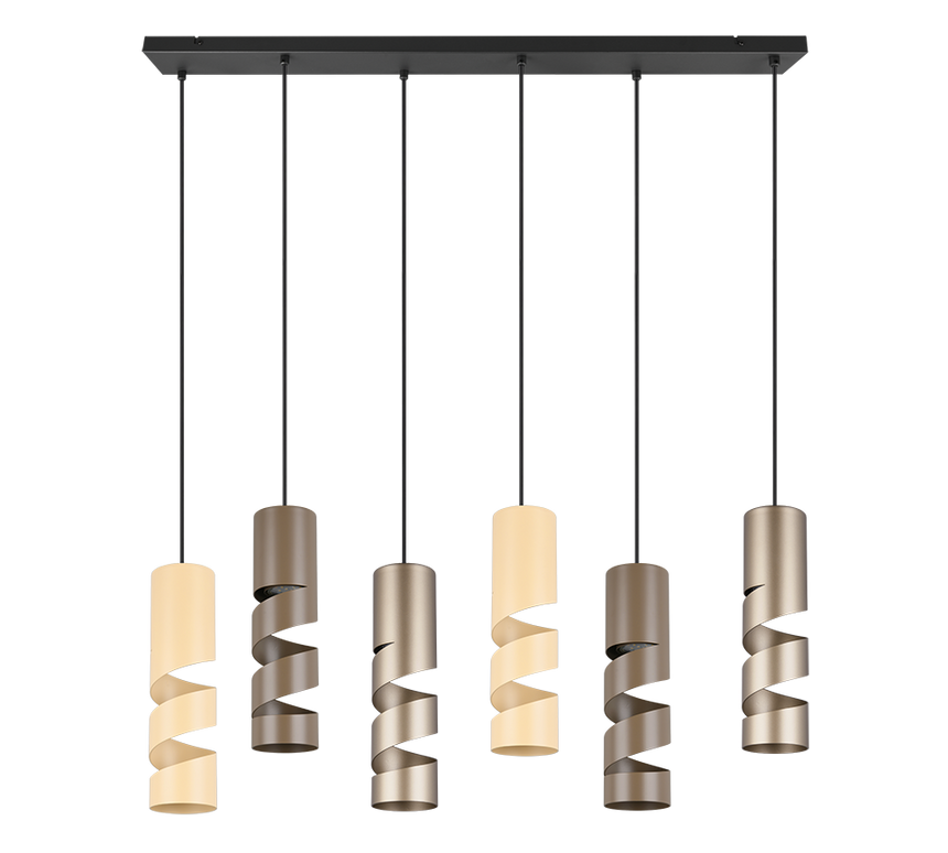 Lámpara de techo colgante Trio Stream 6 luces multicolor 150cm 364000617 - vista 4