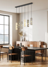 Lámpara de techo colgante Trio Stream 6 luces multicolor 150cm 364000617 - vista 5