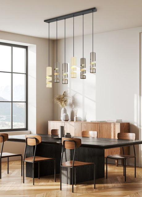 Lámpara de techo colgante Trio Stream 6 luces multicolor 150cm 364000617 - vista 5