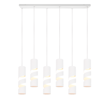 Lámpara de techo colgante Trio Stream LED blanco mate 3000K 150cm 364000631