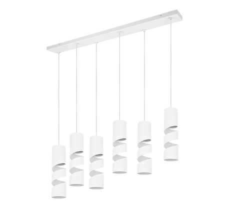 Lámpara de techo colgante Trio Stream LED blanco mate 3000K 150cm 364000631