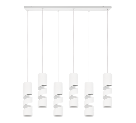Lámpara de techo colgante Trio Stream LED blanco mate 3000K 150cm 364000631