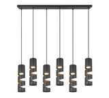 Lámpara de techo colgante Trio Stream LED negro mate 3000K 150cm 364000632