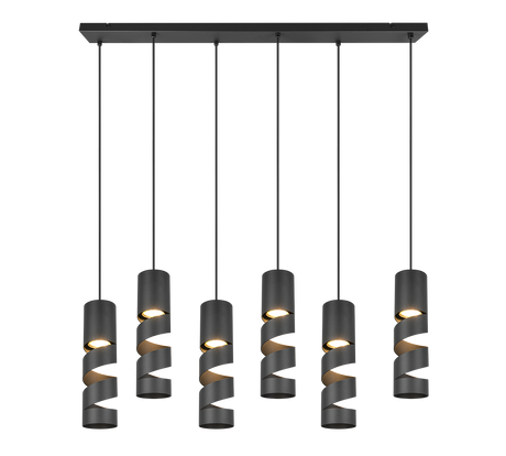 Lámpara de techo colgante Trio Stream LED negro mate 3000K 150cm 364000632