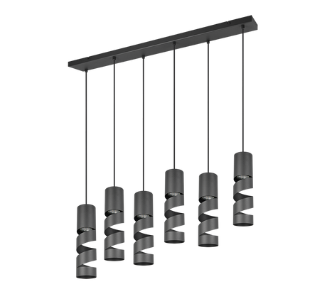 Lámpara de techo colgante Trio Stream LED negro mate 3000K 150cm 364000632