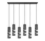 Lámpara de techo colgante Trio Stream LED negro mate 3000K 150cm 364000632
