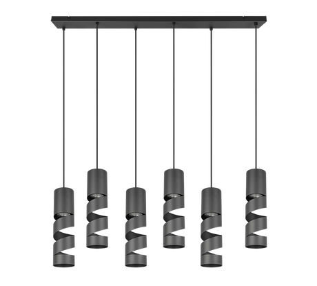 Lámpara de techo colgante Trio Stream LED negro mate 3000K 150cm 364000632