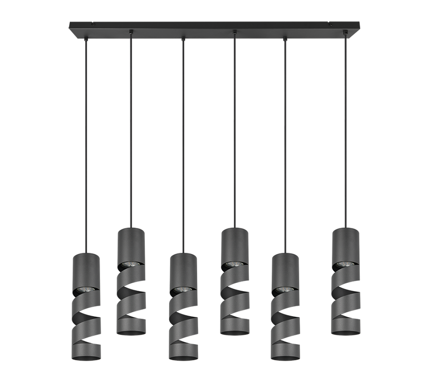 Lámpara de techo colgante Trio Stream LED negro mate 3000K 150cm 364000632