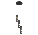 Lámpara de techo colgante Trio Stream 3 luces negro mate 150cm 364030332