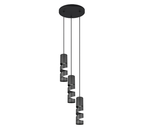 Lámpara de techo colgante Trio Stream LED negro mate 3000K 150cm 364030332