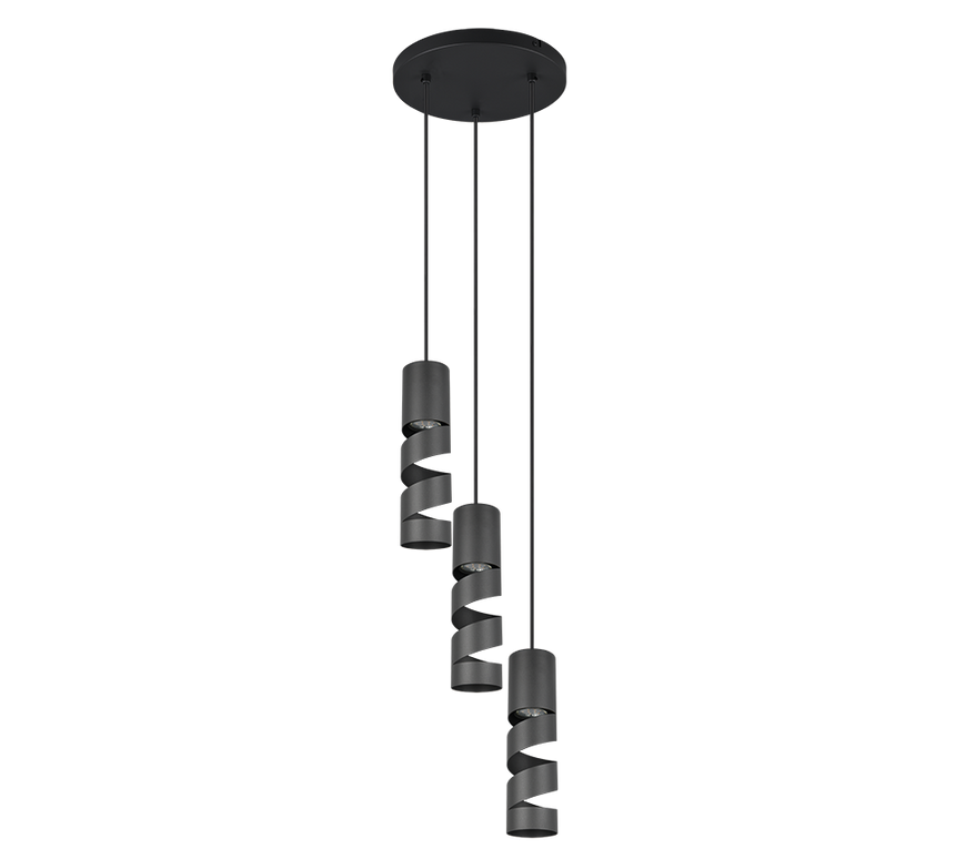 Lámpara de techo colgante Trio Stream LED negro mate 3000K 150cm 364030332