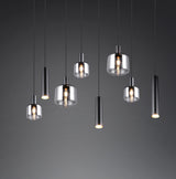 Trio MATARO Lámpara de techo colgante 8 luces negro 364100832