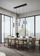 Trio MATARO Lámpara de techo colgante 8 luces negro 364100832