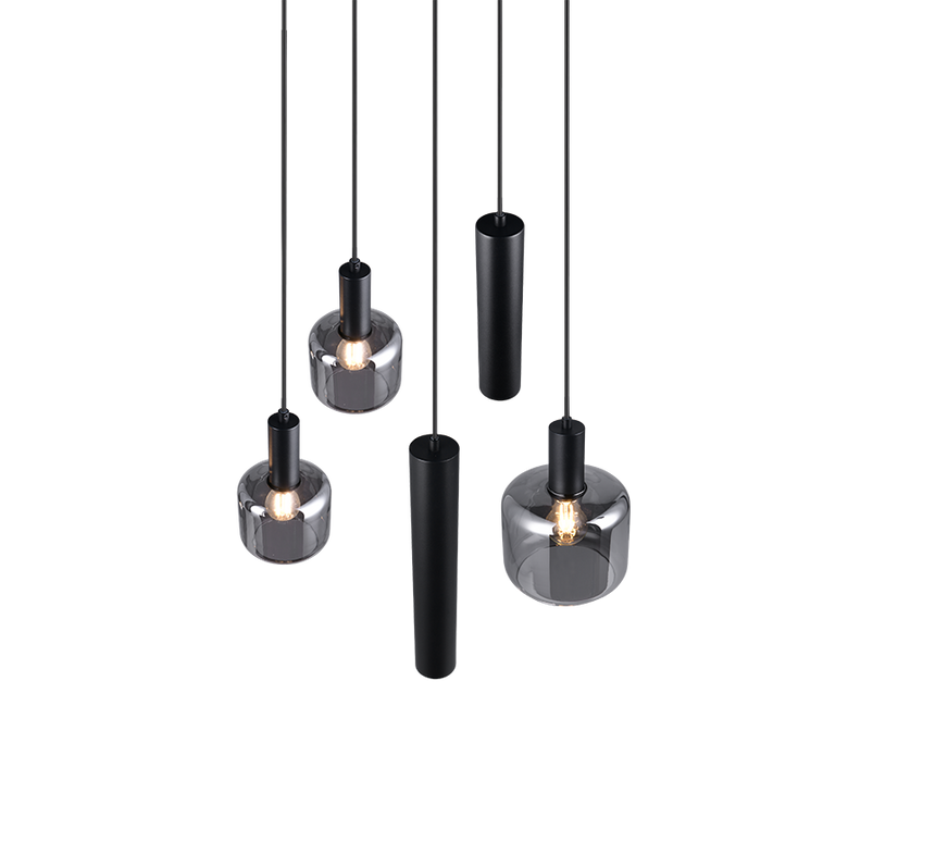 Lámpara de techo colgante Trio Mataro negro mate 150cm 364130532 - vista 2