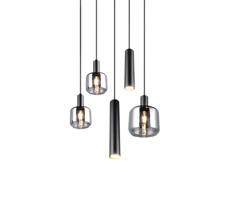 Lámpara de techo colgante Trio Mataro negro mate 150cm 364130532 - vista 3