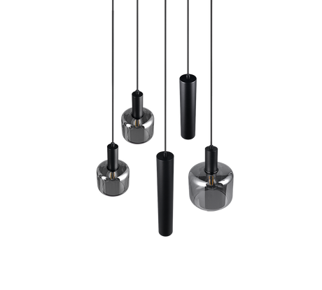 Lámpara de techo colgante Trio Mataro negro mate 150cm 364130532 - vista 5