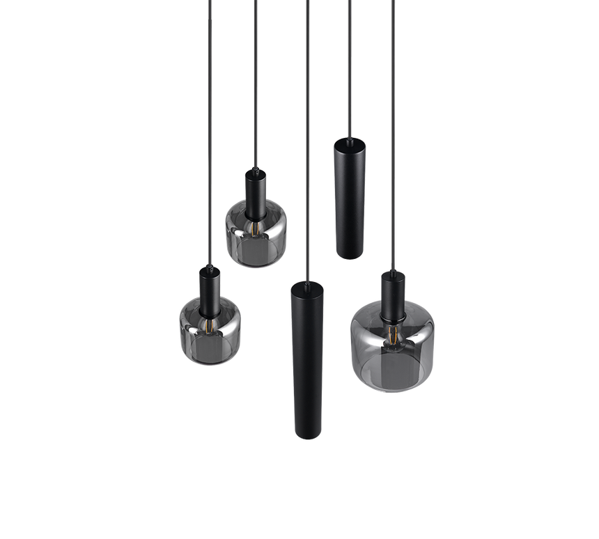 Lámpara de techo colgante Trio Mataro negro mate 150cm 364130532 - vista 5