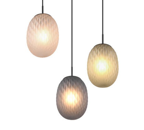 Lámpara de techo colgante Trio Facette LED negro mate 2700K 150cm 364230317