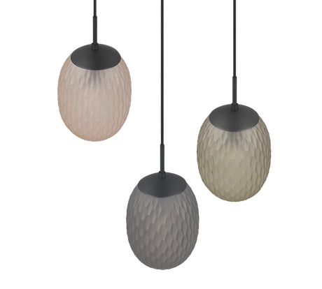 Lámpara de techo colgante Trio Facette LED negro mate 2700K 150cm 364230317