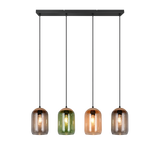 Lámpara de techo colgante Trio Cork 4 luces negro mate y ámbar 150cm 364600417 - vista 2