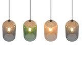 Lámpara de techo colgante Trio Cork 4 luces negro mate y ámbar 150cm 364600417 - vista 3