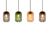 Lámpara de techo colgante Trio Cork 4 luces negro mate y ámbar 150cm 364600417 - vista 4